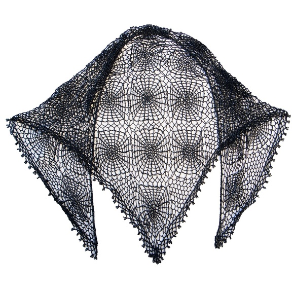 Vintage Spider Web Beaded Shawl/ Veil - Picture 6 of 10